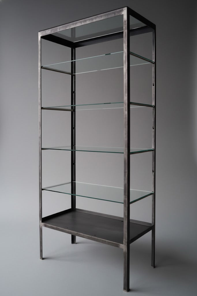 フランスアンティーク ショーケース ガラス棚 アイアンシェルフ