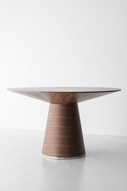 Walnut round table light brown